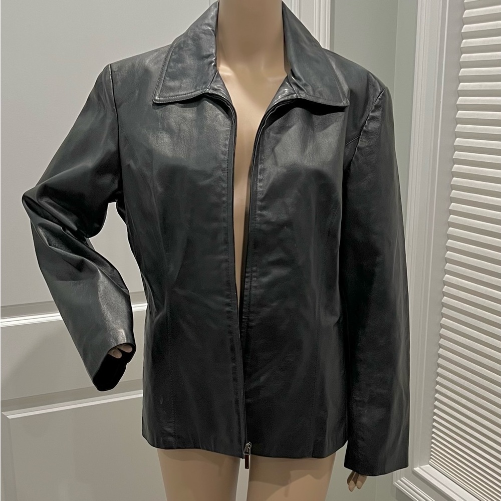 Worthington Black Leather Jacket Size Large